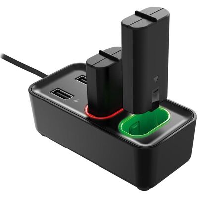 Subsonic Chargeur double et hub (Xbox One S, Xbox One X, Xbox Series S, Xbox Series X), Manette : accessoires, Noir Subsonic Chargeur double et hub (Xbox One S, Xbox One X, Xbox Series S, Xbox Series X), Manette : accessoires, Noir