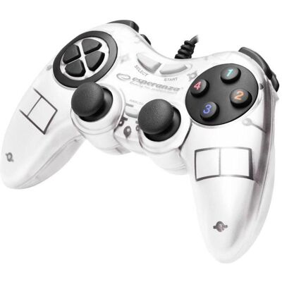 Esperanza Egg105w Fighter - Contrôleur De Jeu Avec PC à Vibrations (PC), Manette, Blanc Esperanza Egg105w Fighter - Contrôleur De Jeu Avec PC à Vibrations (PC), Manette, Blanc