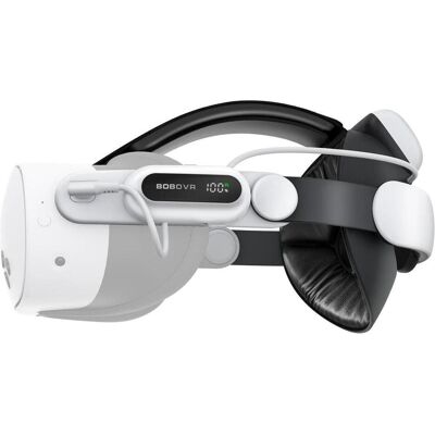 Bobovr Battery Head Strap E3 PRO for Meta Quest 3/3s, VR + AR : accessoires, Blanc, Noir Bobovr Battery Head Strap E3 PRO for Meta Quest 3/3s, VR + AR : accessoires, Blanc, Noir