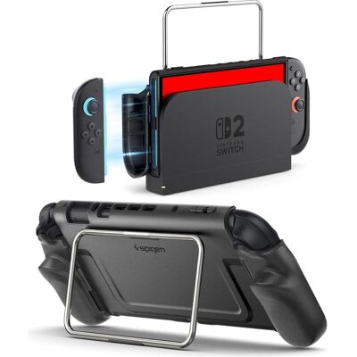 Spigen - Protective Case Dual Grip Pro (ACS10196) - for Nintendo Switch 2 - Black (Switch 2), Autres accessoires gaming, Noir Spigen - Protective Case Dual Grip Pro (ACS10196) - for Nintendo Switch 2 - Black (Switch 2), Autres accessoires gaming, Noir