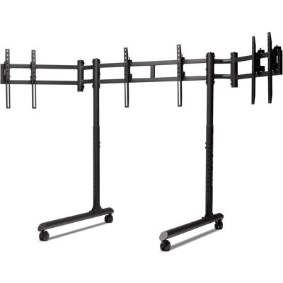 Next Level Racing Round Tube Freestanding Triple, Meuble gaming : accessoires, Noir Next Level Racing Round Tube Freestanding Triple, Meuble gaming : accessoires, Noir