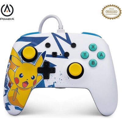 PowerA Manette filaire améliorée pour Nintendo Switch - Pikachu High Voltage (Switch), Manette, Multicolore PowerA Manette filaire améliorée pour Nintendo Switch - Pikachu High Voltage (Switch), Manette, Multicolore