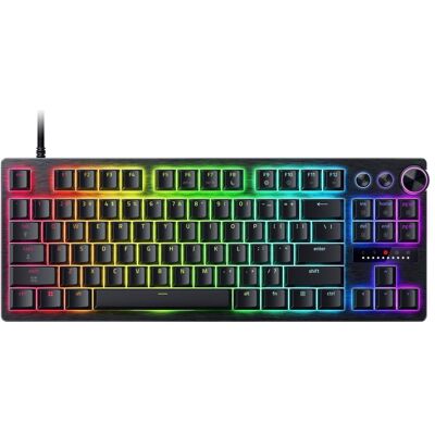 Razer Huntsman V3 Pro, clavier à profil bas sans pavé numérique, 8 kHz (US, Filaire), Clavier, Noir Razer Huntsman V3 Pro, clavier à profil bas sans pavé numérique, 8 kHz (US, Filaire), Clavier, Noir