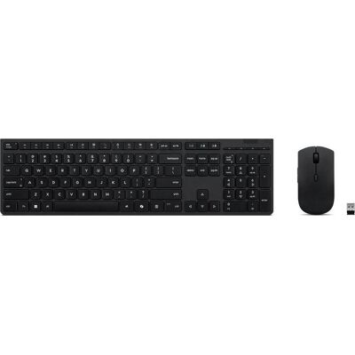 IBM Professional Wireless Rechargeable Combo Keyboard and Mouse-French (FR, Sans fil), Clavier, Noir, Gris IBM Professional Wireless Rechargeable Combo Keyboard and Mouse-French (FR, Sans fil), Clavier, Noir, Gris