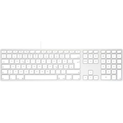 Matias Clavier filaire en aluminium FK318CS-DE pour Mac, clavier USB allemand, QWERTZ (DE, Filaire), Clavier, Blanc, Argent Matias Clavier filaire en aluminium FK318CS-DE pour Mac, clavier USB allemand, QWERTZ (DE, Filaire), Clavier, Blanc, Argent