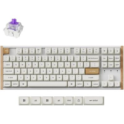 Keychron K8 HE SE, 80 % en lin, blanc/bois, Souris + clavier : accessoires, Blanc Keychron K8 HE SE, 80 % en lin, blanc/bois, Souris + clavier : accessoires, Blanc