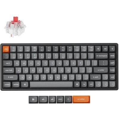 Keychron K2 Max 75% Alu RGB Red bk H, Souris + clavier : accessoires, Gris, Noir Keychron K2 Max 75% Alu RGB Red bk H, Souris + clavier : accessoires, Gris, Noir