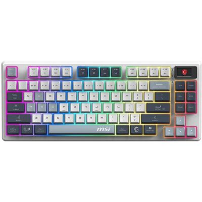 MSI FORGE GK600 TKL W SKY IT (IT, Sans fil), Clavier, Bleu, Blanc MSI FORGE GK600 TKL W SKY IT (IT, Sans fil), Clavier, Bleu, Blanc