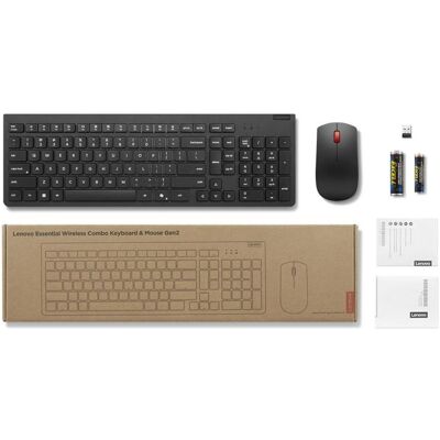 IBM Essential Wireless Combo Keyboard & Mouse Gen2 Black-Belgium English (BE, Sans fil), Clavier, Noir IBM Essential Wireless Combo Keyboard & Mouse Gen2 Black-Belgium English (BE, Sans fil), Clavier, Noir