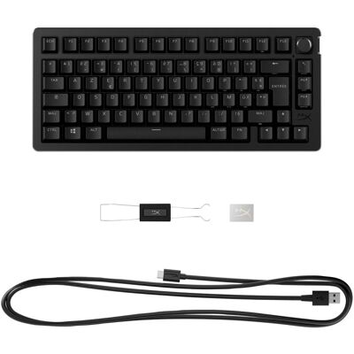 HP HyperX Alliage Rise 75 (DE, Filaire), Clavier, Noir HP HyperX Alliage Rise 75 (DE, Filaire), Clavier, Noir