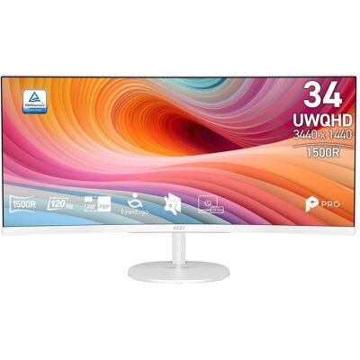 MSI Pro MP341CQWDE (3440 x 1440 pixels, 34"), Moniteur, Blanc, Noir MSI Pro MP341CQWDE (3440 x 1440 pixels, 34"), Moniteur, Blanc, Noir