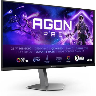 AOC Agon PRO AG276QZD2 (2560 x 1440 pixels, 26.50"), Moniteur, Noir, Gris AOC Agon PRO AG276QZD2 (2560 x 1440 pixels, 26.50"), Moniteur, Noir, Gris