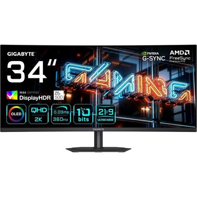 Gigabyte MO34WQC36 (3440 x 1440 pixels, 34"), Moniteur, Noir Gigabyte MO34WQC36 (3440 x 1440 pixels, 34"), Moniteur, Noir