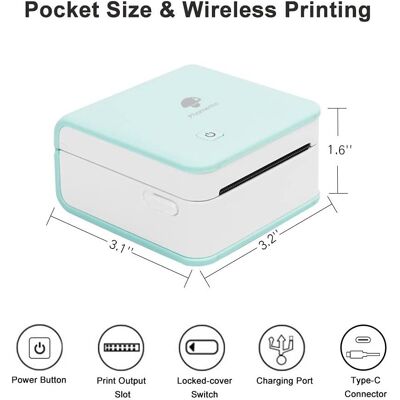 Phomemo M02 Pro (300 dpi), Imprimante d'étiquettes, Vert Phomemo M02 Pro (300 dpi), Imprimante d'étiquettes, Vert