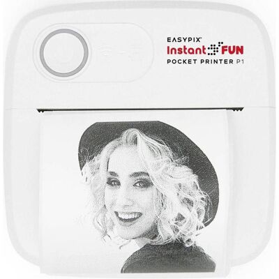 Easypix InstantFUN Pocket Printer P1 (Thermodirecte, Noir et blanc), Imprimante, Blanc Easypix InstantFUN Pocket Printer P1 (Thermodirecte, Noir et blanc), Imprimante, Blanc