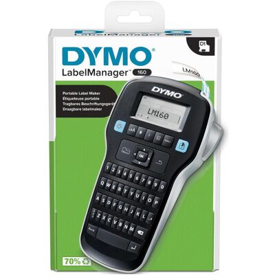 Dymo LabelManager 160 (180 dpi), Imprimante d'étiquettes, Argent, Noir Dymo LabelManager 160 (180 dpi), Imprimante d'étiquettes, Argent, Noir