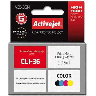 Activejet, Cartouche d'impression, ACC-36N - Compatible - Encre à base de colorant/encre à base de pigment - noir (C, CF, M, Y) Activejet, Cartouche d'impression, ACC-36N - Compatible - Encre à base de colorant/encre à base de pigment - noir (C, CF, M, Y)