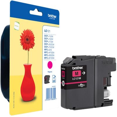 Brother Cartouche d'impression, LC121M - Magenta - Original - Sous blister (M) Brother Cartouche d'impression, LC121M - Magenta - Original - Sous blister (M)