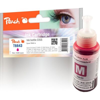 Peach, Cartouche d'impression, Encre Epson T6643 magenta (M) Peach, Cartouche d'impression, Encre Epson T6643 magenta (M)