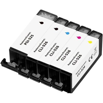 Renkforce, Cartouche d'impression, Cartouche d'encre de remplacement Canon PGI-525PGBK, CLI-526BK, CLI-526C, CLI-526M, CLI-526Y Renkforce, Cartouche d'impression, Cartouche d'encre de remplacement Canon PGI-525PGBK, CLI-526BK, CLI-526C, CLI-526M, CLI-526Y