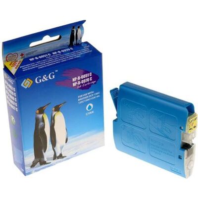 G&G, Cartouche d'impression, compatible Encre avec LC-1000C, LC-970C, NP-B-0051C/1000C/970C, cyan, 400S (C) G&G, Cartouche d'impression, compatible Encre avec LC-1000C, LC-970C, NP-B-0051C/1000C/970C, cyan, 400S (C)