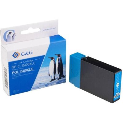 G&G, Cartouche d'impression, Cartouche d'impression XL compatible avec Canon PGI-1500XLC/9229B001 Cyan (C) G&G, Cartouche d'impression, Cartouche d'impression XL compatible avec Canon PGI-1500XLC/9229B001 Cyan (C)