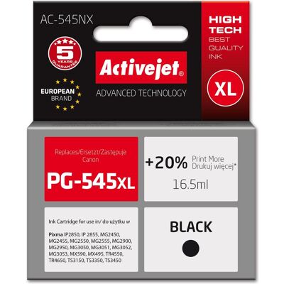 Activejet, Cartouche d'impression, AC-545NX Encre pour imprimante Canon Remplacement de l'encre Canon PG-545XL Suprême 16 5ml (CF) Activejet, Cartouche d'impression, AC-545NX Encre pour imprimante Canon Remplacement de l'encre Canon PG-545XL Suprême 16 5ml (CF)