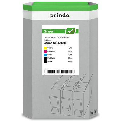 Prindo, Cartouche d'impression, compatible avec Canon 2x PGI-525Pgbk+CLI-526 /// Prindo, Cartouche d'impression, compatible avec Canon 2x PGI-525Pgbk+CLI-526 ///