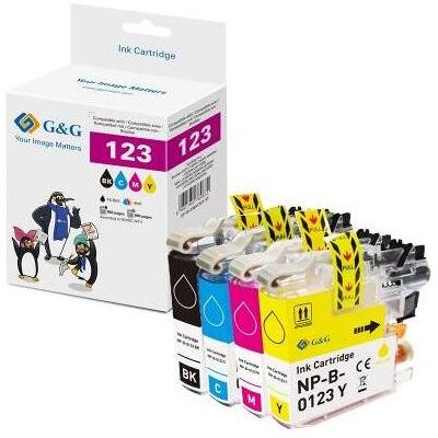 G&G, Cartouche d'impression, Pack combiné compatible Brother LC-123VALBP, 1x noir, 1x cyan, 1x magenta, 1x jaune (C, CF, M, Y) G&G, Cartouche d'impression, Pack combiné compatible Brother LC-123VALBP, 1x noir, 1x cyan, 1x magenta, 1x jaune (C, CF, M, Y)