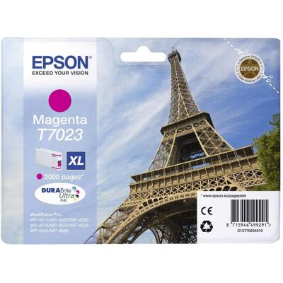 Epson Cartouche d'impression, C13T70234010T7023 Cartouche d'encre magenta XL 2 000 pages ISO/IEC 24711 213 ml Magenta (M) Epson Cartouche d'impression, C13T70234010T7023 Cartouche d'encre magenta XL 2 000 pages ISO/IEC 24711 213 ml Magenta (M)