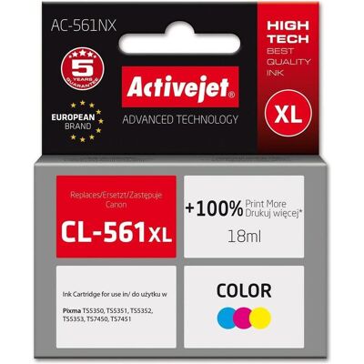 Activejet, Cartouche d'impression, AC-561NX Encre d'impression pour Brother Remplacement de Canon CL-561XL Supreme 18 ml couleur (C, M, Y) Activejet, Cartouche d'impression, AC-561NX Encre d'impression pour Brother Remplacement de Canon CL-561XL Supreme 18 ml couleur (C, M, Y)