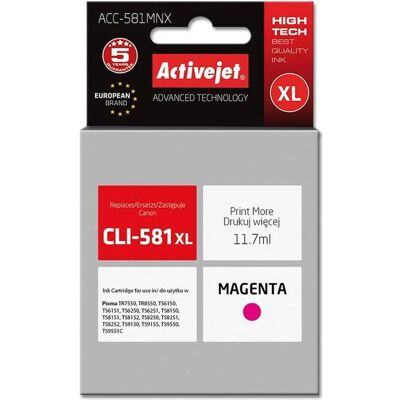 Activejet, Cartouche d'impression, ACC-581MNX - Compatible - Encre à base de colorant - magenta - Canon - Cartouche unique (M) Activejet, Cartouche d'impression, ACC-581MNX - Compatible - Encre à base de colorant - magenta - Canon - Cartouche unique (M)