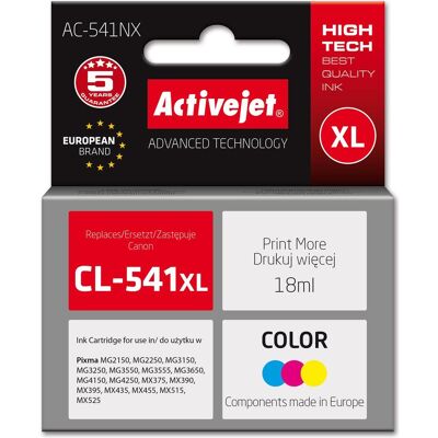 Activejet, Cartouche d'impression, AC-541NX Tinte für Canon Drucker (Ersatz Canon CL-541XL) Supreme 18 ml blau gelb rot Activejet, Cartouche d'impression, AC-541NX Tinte für Canon Drucker (Ersatz Canon CL-541XL) Supreme 18 ml blau gelb rot