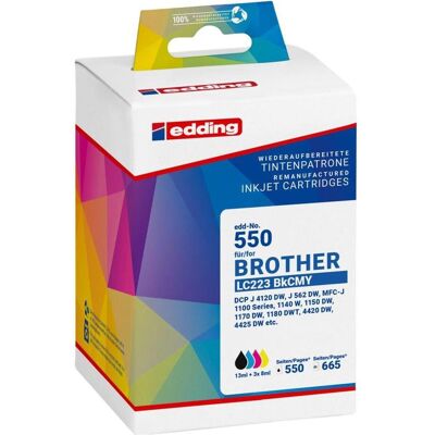 Cartouches d'encre Edding EDD-550 - Noir, Cyan, Magenta, Jaune - Encre pour imprimante Cartouches d'encre Edding EDD-550 - Noir, Cyan, Magenta, Jaune - Encre pour imprimante