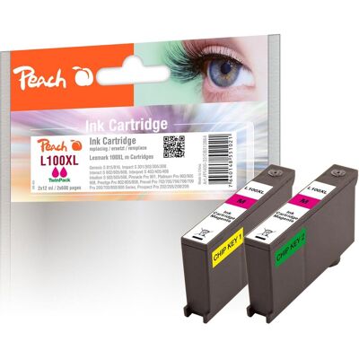 Peach, Cartouche d'impression, Spar, 2 cartouches d'encre, avec puce, compatibles avec No. 100XL, 14N1094 (M) Peach, Cartouche d'impression, Spar, 2 cartouches d'encre, avec puce, compatibles avec No. 100XL, 14N1094 (M)