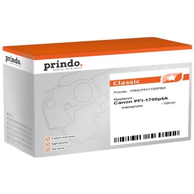 Prindo, Cartouche d'impression, Compatible avec Canon PFI-1700pbk NoirPhoto (CF) Prindo, Cartouche d'impression, Compatible avec Canon PFI-1700pbk NoirPhoto (CF)
