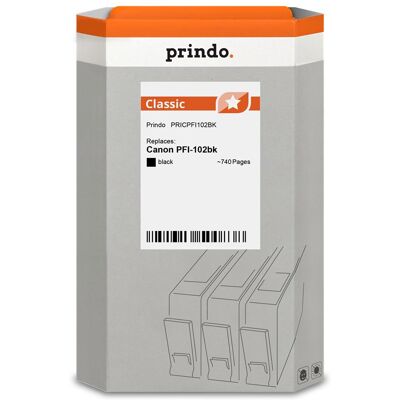 Prindo, Cartouche d'impression, compatible avec Canon PFI-102bk (CF) Prindo, Cartouche d'impression, compatible avec Canon PFI-102bk (CF)
