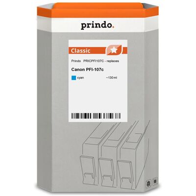 Prindo, Cartouche d'impression, compatible avec Canon PFI-107c (C) Prindo, Cartouche d'impression, compatible avec Canon PFI-107c (C)