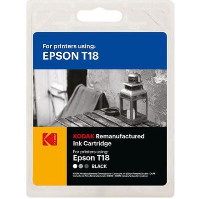 Kodak Cartouche d'impression, Supplies 185E018001 Encre 235 pages 12ml noire compatible avec Epson XP205 compatible avec C13T18 Kodak Cartouche d'impression, Supplies 185E018001 Encre 235 pages 12ml noire compatible avec Epson XP205 compatible avec C13T18