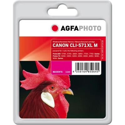 AGFAPHOTO, Cartouche d'impression, Encre, magenta CLI-571XL (M) AGFAPHOTO, Cartouche d'impression, Encre, magenta CLI-571XL (M)