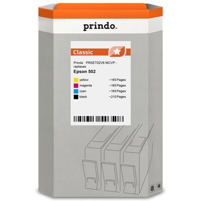 Prindo, Cartouche d'impression, Classic Multipack Noir(e) / Cyan / Magenta / Jaune (PRSET02V6 MCVP) (C, CF, M, Y) Prindo, Cartouche d'impression, Classic Multipack Noir(e) / Cyan / Magenta / Jaune (PRSET02V6 MCVP) (C, CF, M, Y)