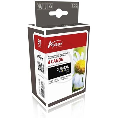 Astar, Cartouche d'impression, AS70750 CANON CL576XL TS Encre couleur rebuilt 300pages 12ml Astar, Cartouche d'impression, AS70750 CANON CL576XL TS Encre couleur rebuilt 300pages 12ml