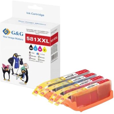 G&G, Cartouche d'impression, XXL-Druckerpatronen 4er Set Canon CLI-581XXL BK/C/M/Y (C, CF, M, Y) G&G, Cartouche d'impression, XXL-Druckerpatronen 4er Set Canon CLI-581XXL BK/C/M/Y (C, CF, M, Y)