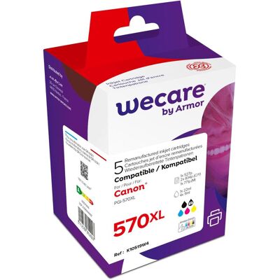 Wecare Pack de cartouches d'encre remanufacturées XL pour Canon PIXMA MG5750 Wecare Pack de cartouches d'encre remanufacturées XL pour Canon PIXMA MG5750