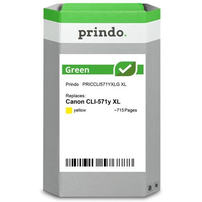 Prindo, Cartouche d'impression, Compatible avec Canon CLI-571y (Y) Prindo, Cartouche d'impression, Compatible avec Canon CLI-571y (Y)