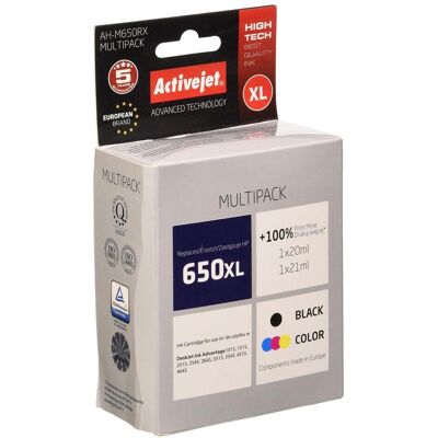 Activejet, Cartouche d'impression, AH-M650RX - Compatible - Encre à base de colorant/encre à base de pigment - Faible (C, CF, M, Y) Activejet, Cartouche d'impression, AH-M650RX - Compatible - Encre à base de colorant/encre à base de pigment - Faible (C, CF, M, Y)