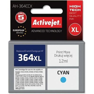 Activejet, Cartouche d'impression, AH-364CCX - Dye-sublimation ink - photo cyan - HP - 1 pièce(s) - Dye-sublimation (C) Activejet, Cartouche d'impression, AH-364CCX - Dye-sublimation ink - photo cyan - HP - 1 pièce(s) - Dye-sublimation (C)