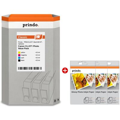 Prindo, Cartouche d'impression, Classic Multipack Noir(e) / Cyan / Magenta / Jaune (PRSCCLI571 Multi MCVP) (C, CF, M, Y) Prindo, Cartouche d'impression, Classic Multipack Noir(e) / Cyan / Magenta / Jaune (PRSCCLI571 Multi MCVP) (C, CF, M, Y)
