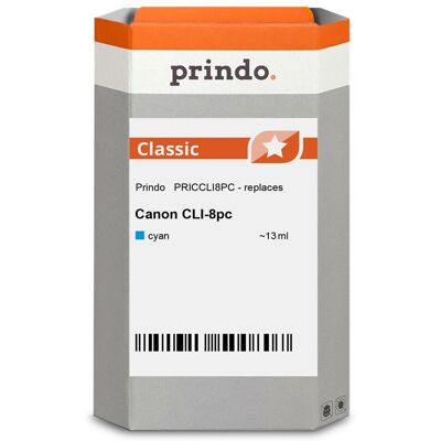 Prindo, Cartouche d'impression, compatible avec Canon CLI-8pc (C) Prindo, Cartouche d'impression, compatible avec Canon CLI-8pc (C)
