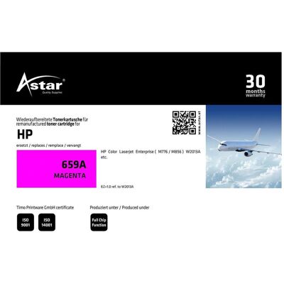 Astar, Toner, AS20411 HP 659A CLJ Toner magenta reconditionné, 13 000 pages, puce Astar, Toner, AS20411 HP 659A CLJ Toner magenta reconditionné, 13 000 pages, puce
